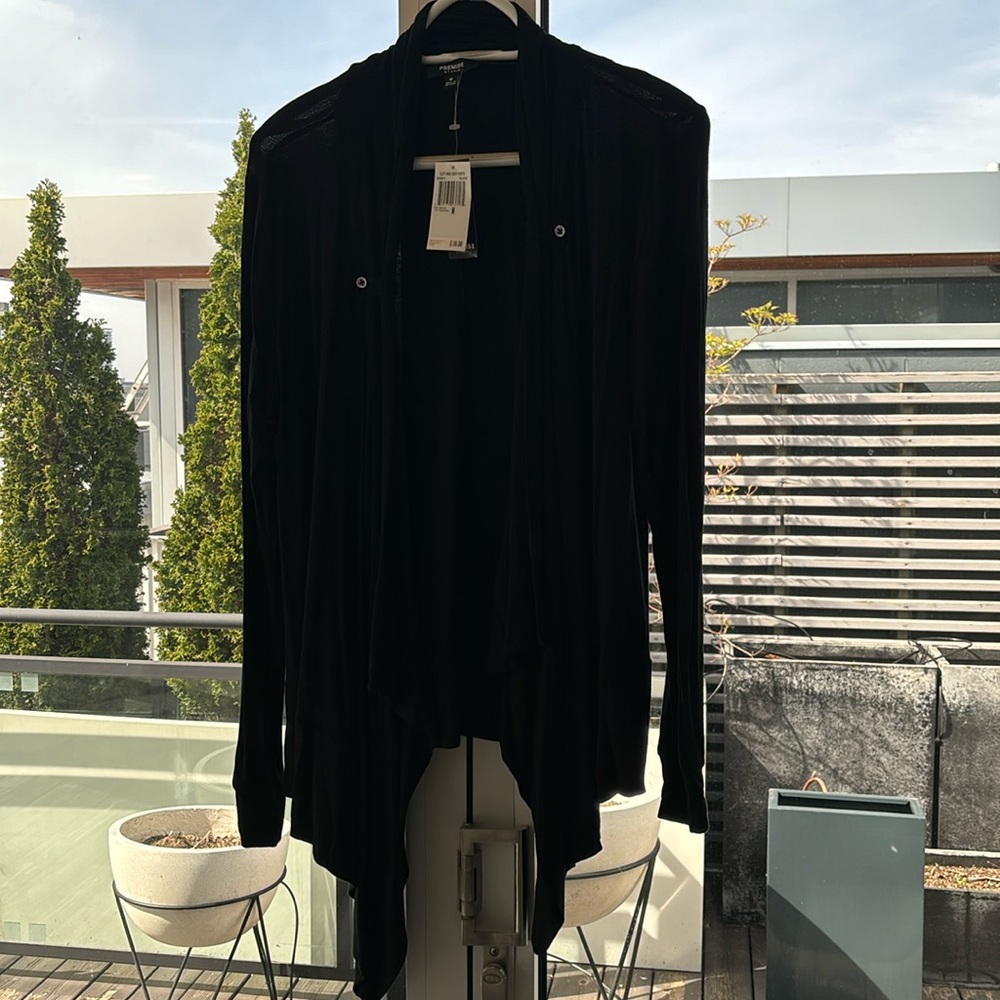 Black knit cardigan from Premise Studio